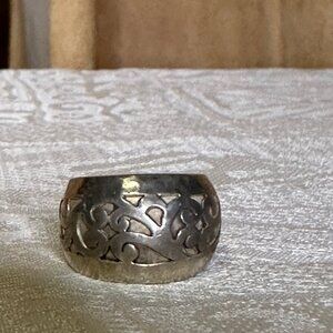 Lois Hill Granulated Scroll Sterling Silver Ring, Size 7